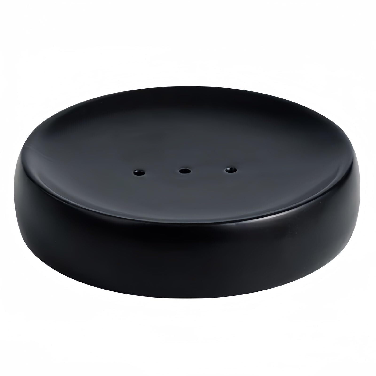 Qyleee Black Holder For Shower Soap Holder Ceramics Oval Dishes Porcelain Saver Stand For Kitchen(,Solid Color)