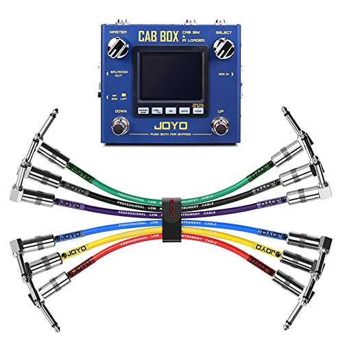 JOYO Cabinet Modeling Power-amp Simulation Effect Pedal R-08 Bundle with Guitar Pedal Patch Cables CM-11, 1/4 Inch