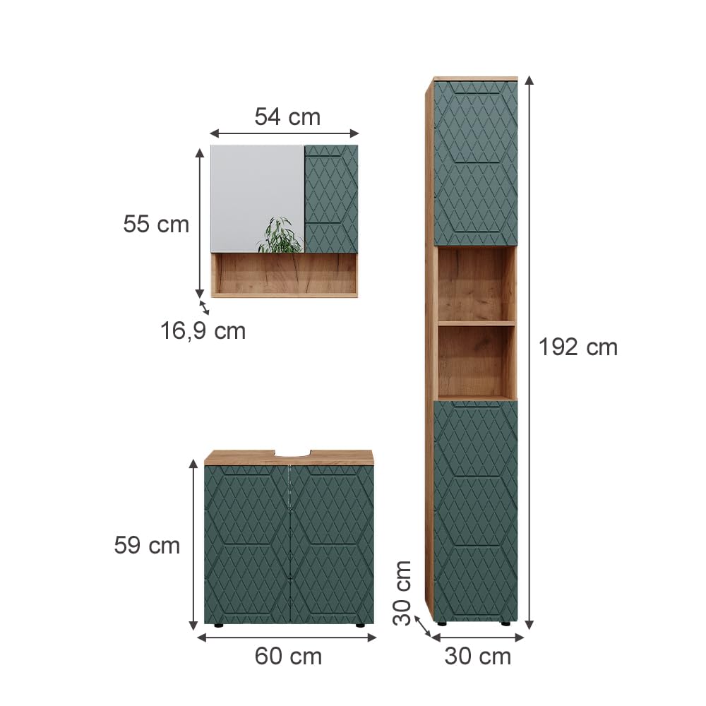 Vicco Meubles bain Kiko, Béton, 3 pièces, avec armoire haute | Leroy Merlin Vicco Meubles bain Kiko, Béton, 3 pièces, avec armoire haute | Leroy Merlin