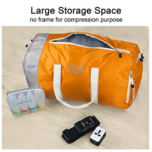 Travel Inspira Foldable Duffel Travel Duffle Bag Collapsible Packable Lightweight Sport Gym BagEmergency Use