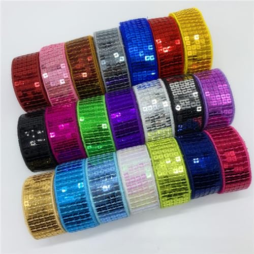 5 Yards Sequin Ribbon, Sequin Trim Applique, Glitter Sequin Border Decorative Ribbon - Image 4
