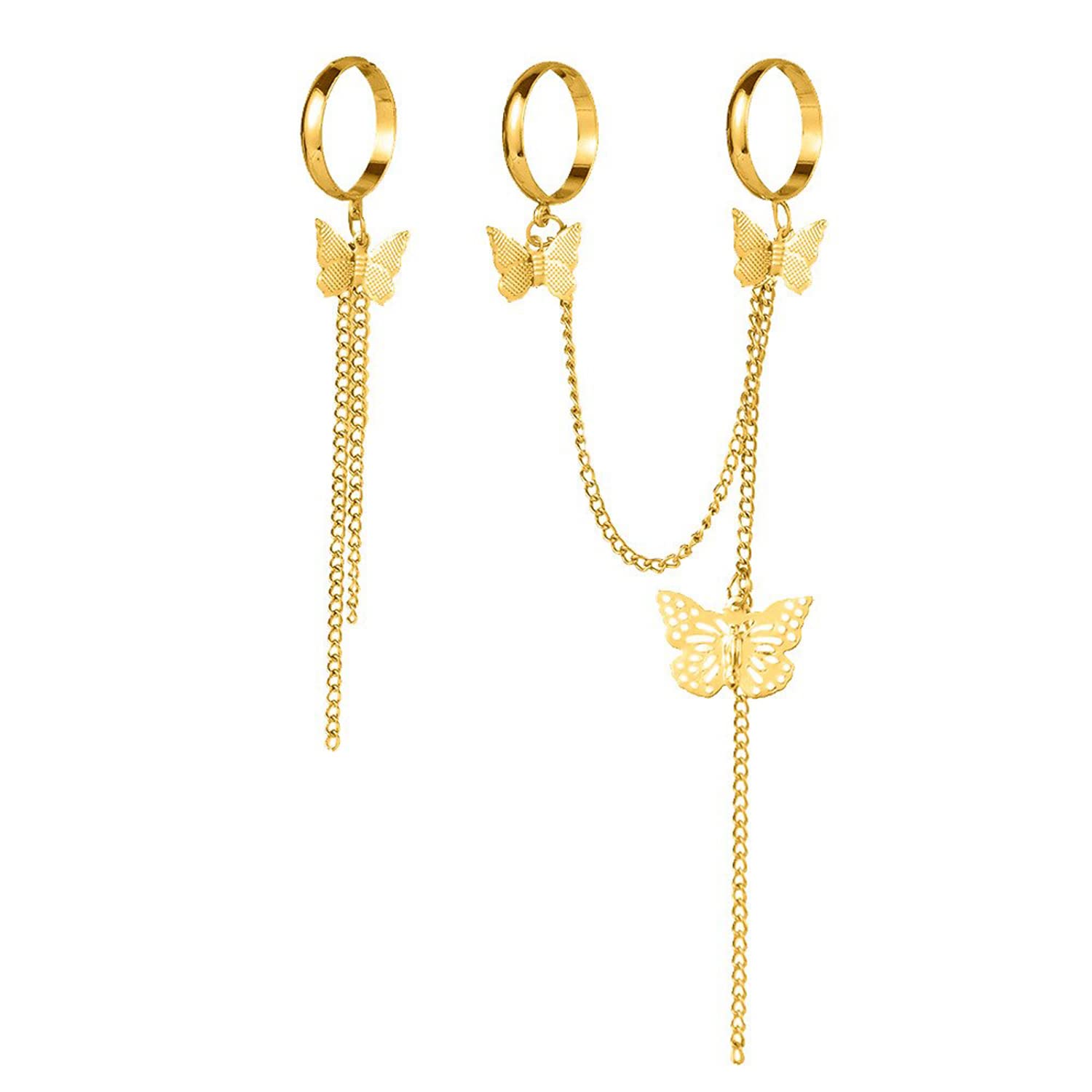 Jewels Galaxy Jewellery For Women Gold Plated Gold Toned Butterfly Inspired Chain Rings Set (JG-PC-RNGB-953) (B0B3Y7MYJ2) Amazon Price History, Amazon Price Tracker