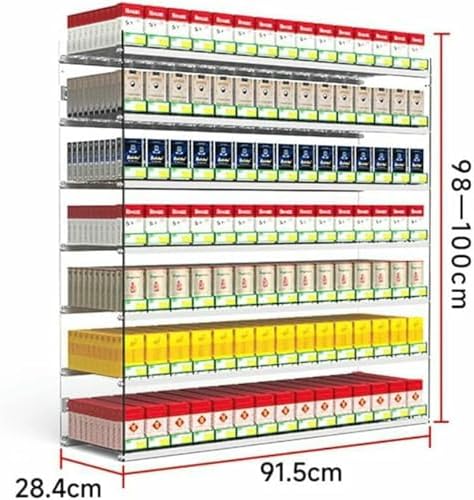 Multifunctional Automatic Cigarette Pusher Shelf for Market Store Retail，Cigarette Display Rack Shelf for Stores, Store Cigarette Display Shelves, Acrylic Rectangular Cigarette Case Holder,