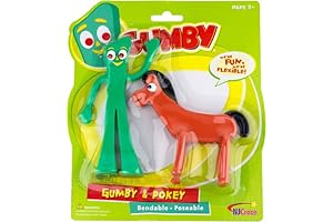 NJ Croce Gumby and Pokey Bendable Figure Set: Classic Animation Collectibles