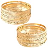 20 PCS Gold Bangle for Women Set, Aesthetic Bangles for Womens, Durable Gold Bracelet Stack, Womens Bangles Suitable Girls' Jewelry Accessories Birthday Party Costumes