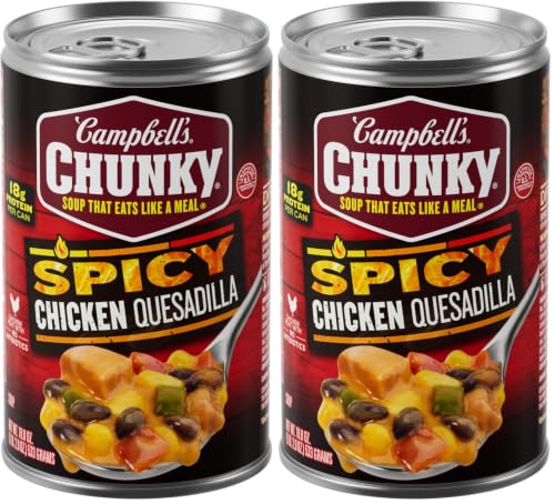 Image of Campbell's Chunky Soup, Spicy Chicken Quesadilla Soup, 18.8 oz Can (Pack of 2)