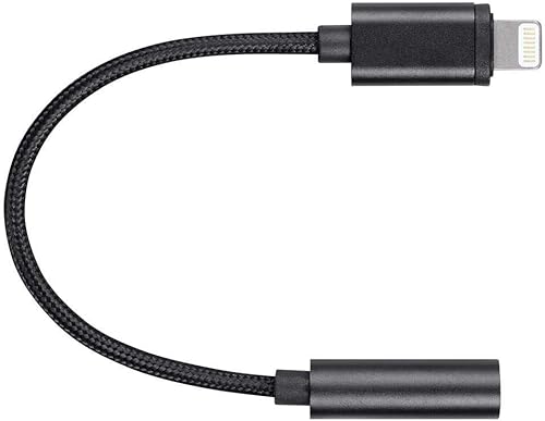 Miniatura 2 de Monoprice Cable USB y Lightning  Adaptador de audio Lightning a 0.138 in certificado MFi  Negro  Nylon trenzado, funciona con cualquier dispositivo