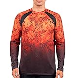 KastKing UPF 50 Fishing Shirts for Men, Long Sleeve Fishing Hiking Shirt, Breathable Moisture Wicking,XL,Blaze Fade