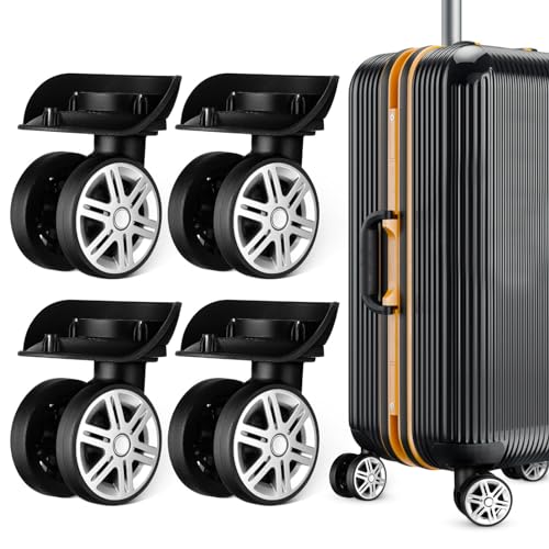 Homoyoyo 4pcs Heavy Duty Suitcase Replacement Wheels Material Swivel Caster Wheels Flexible Steering Trolley Casters for Smooth Installation for Luggage