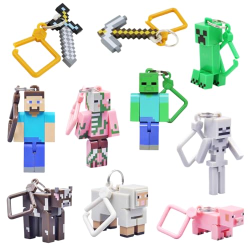 Pixel Tarta Decoración, Miner Game Cupcake Toppers,Pixel Miner Figuras, Mini juguete de personajes, Video Game-Diy Decoración para tartas de cumpleaños, figuras decorativas para tartas-