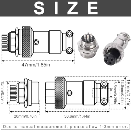 Conector de aviación GX16 4 pines con tapa impermeable 6 piezas miniatura 2