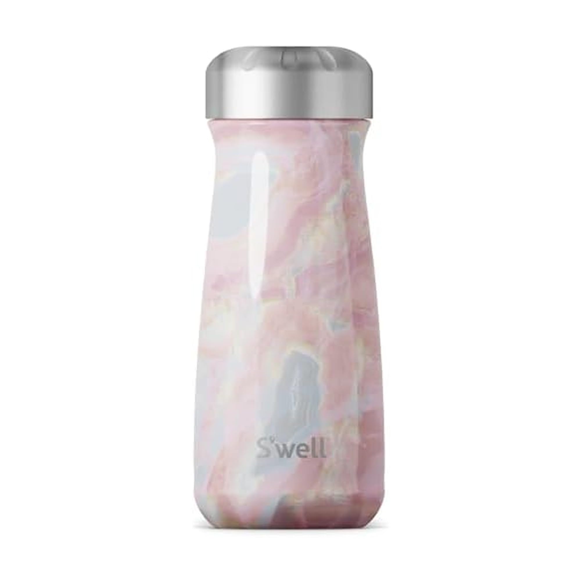 S'wellStainless Steel Traveler, 16oz, Geode Rose, Triple Layered Vacuum Insulated Containers Keeps Drinks Cold for 24 Hours and Hot for 12, BPA Free, Easy Carrying On the Go