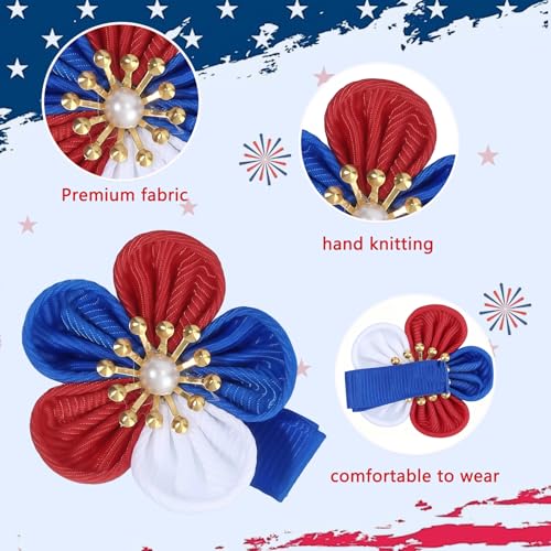 Pinzas para el cabello 4th of July rojas, blancas y azules miniatura 3