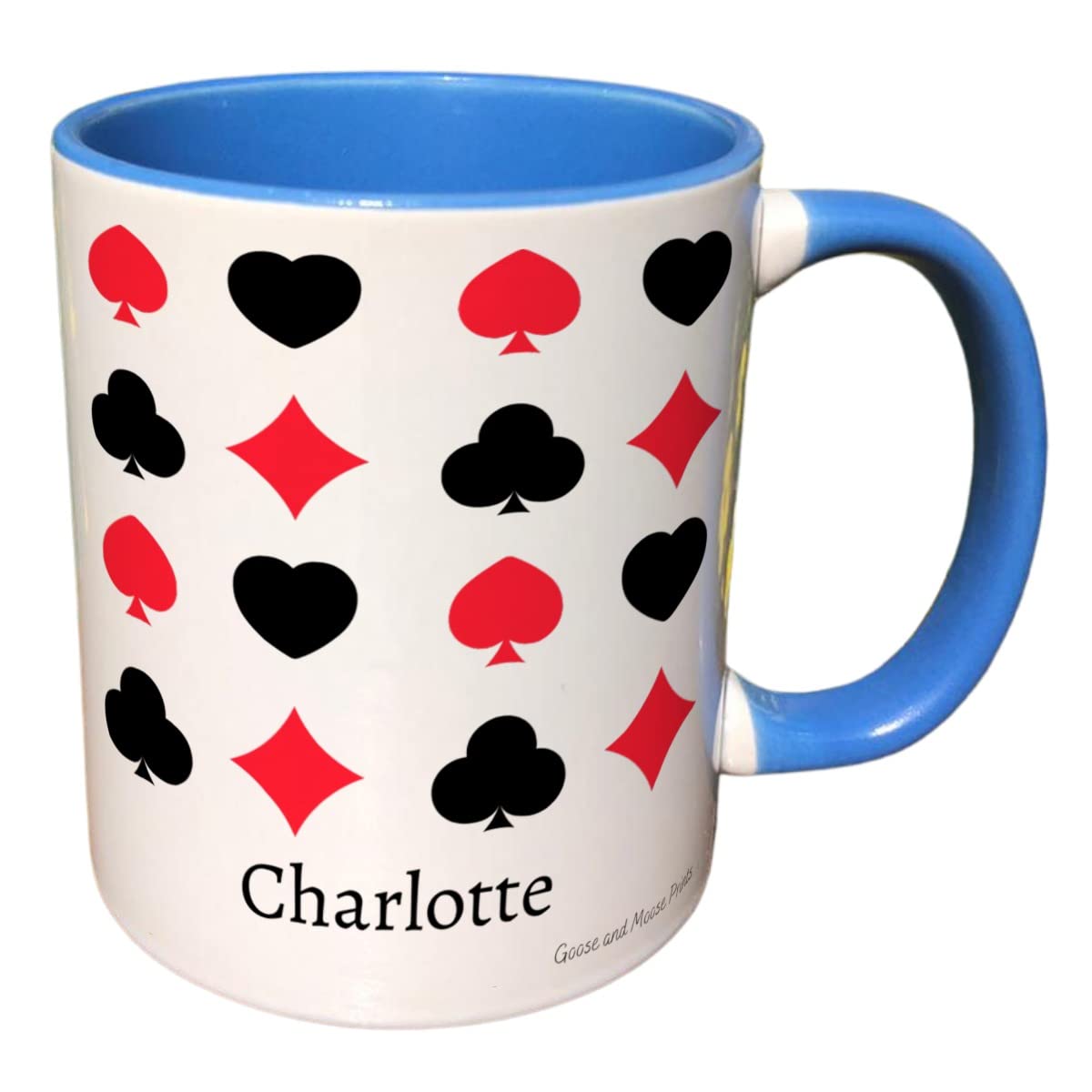 Personalised Poker Mug Gift - Present for Playing Card Lovers - Gifts for Poker Players - Personalised Hobby Mug - Country Style Mug (Red)