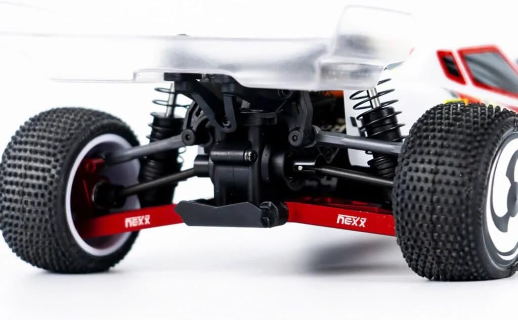 Helidirect Nexx Racing Aluminum Spindles - Remote Control Car, RC Car Upgrade Parts for Losi RC Car Micro-B 2WD Brushed Mini RC Buggy 1/24 Scale (RED | NX-459-R)