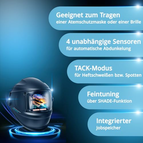 STAHLWERK 3-in-1 Automatisches Schweißschutzvisier