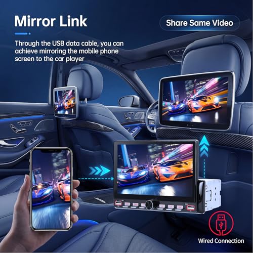Radio para auto con pantalla táctil de 7 pulgadas y Bluetooth miniatura 2