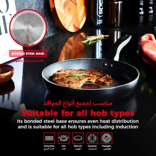 Image of Tower T700313 SmartStart Gourmet 32cm Aluminium Frying Pan with Easy Clean Aeroglide Non-Stick, Long Lasting, Induction Compatible, Oven Safe, PFOA Free