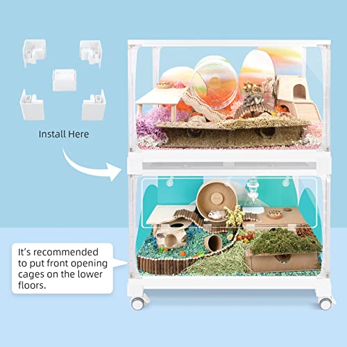 Image of Niteangel Stacker Hamster Cage Accessories - Stacker Cage Wheels or Stacking Holders or Replacement Glass Board for Hamster Gerbil Mice Degu Or Other Small-Sized Pet