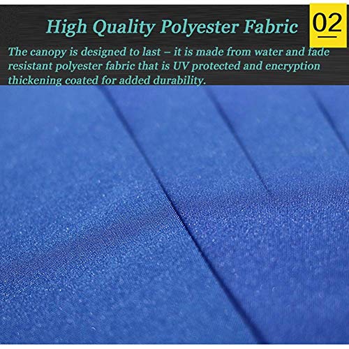 Sombrilla exterior azul resistente al viento con estructura de 8 varillas para mesa de patio 4