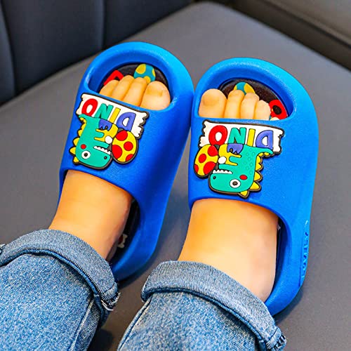 Boys Girls Toddler Slippers Little Kid Cloud Slides Sandals Thick Sole Shoes Shower Bathroom (Blue, 12.5 Little Child)4