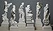 Set 6 Greek Gods Zeus Poseidon Apollo Hermes Hephaestus Ares Cast Alabaster Statues Sculptures