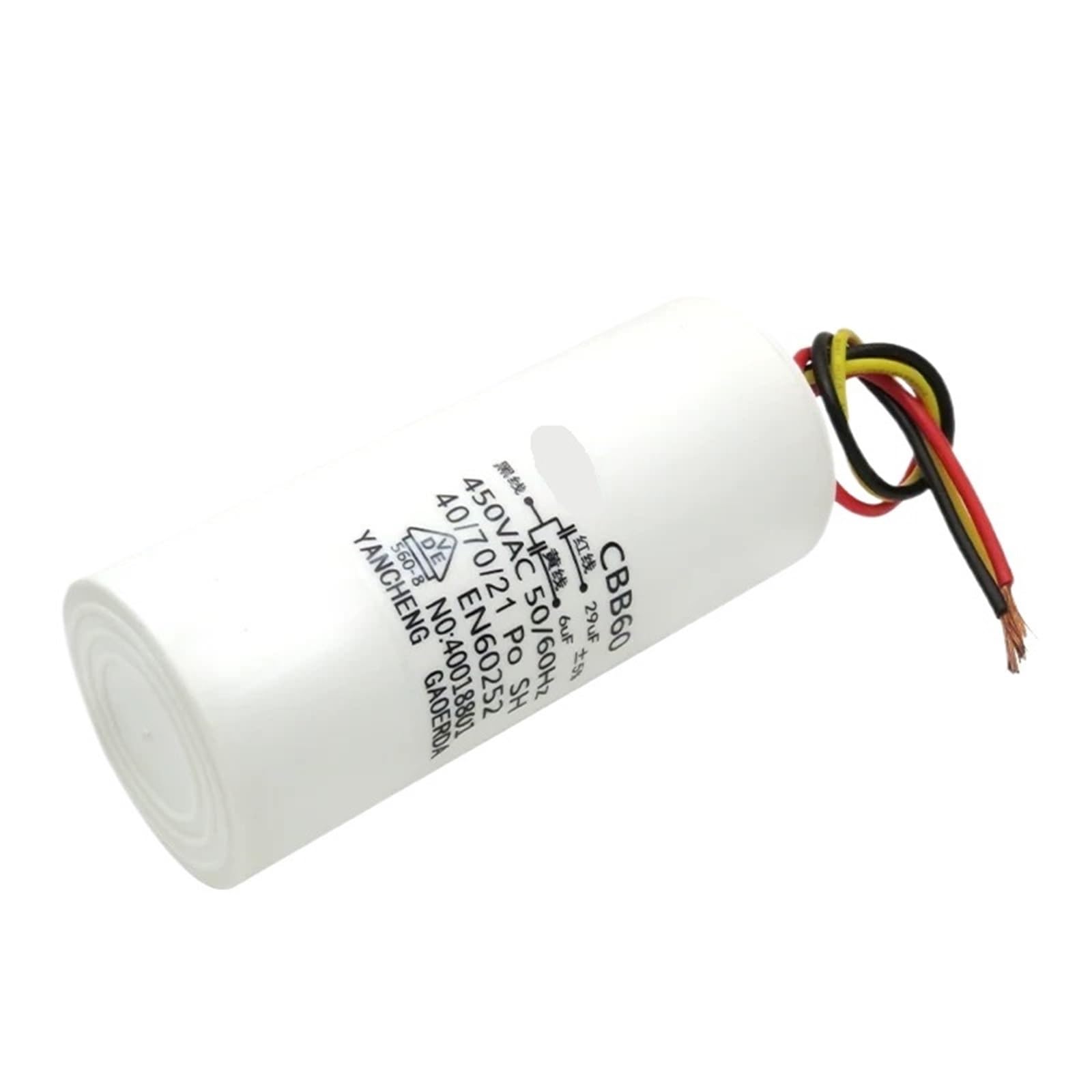 1 Uds CBB60 6UF + 29UF 450V tres cables elevador eléctrico grúa motor arranque condensador elevación