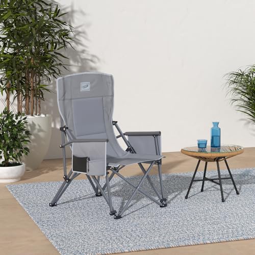 Heavy Duty Portable Folding Camping Chair for Adults with Comfy Padded Backrest | for Outdoor &amp; Sports, Backpacking, Beach, Lawn, Hunting, Tailgating, Fishing | Supports 400 Lbs