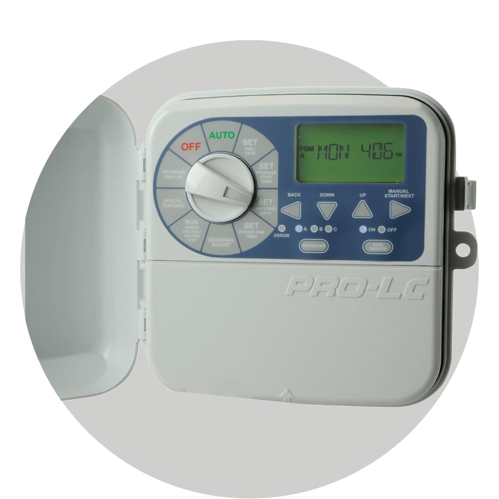 Suinga Programador de Riego Pro-LC 12 Estaciones Exterior K-Rain | Temporizador de Riego Eléctrico para Jardin | Memoria Permanente | Protección de Cortocircuito