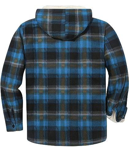 Image of GEEK LIGHTING Men's Flannel Shirts Jacket Sherpa Lined Fleece Plaid Hoodie Long Sleeve Winter Warm Coat