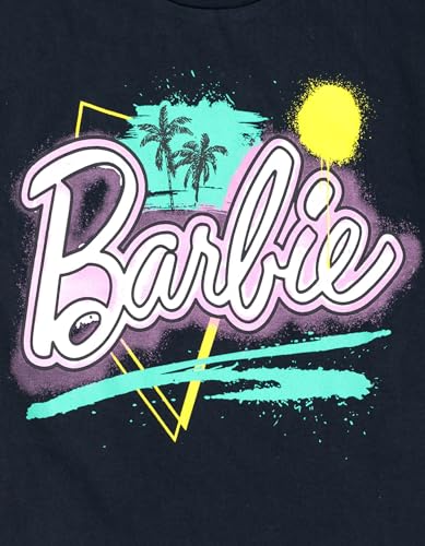 Barbie Big Girls T-Shirt and French Terry Dolphin Shorts Outfit Set Logo Pink/Black/Graffiti 10-12 - image 6