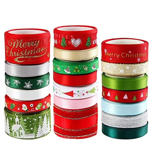 37+ Stunning Christmas Table Decorations You'll Love 6 SANNIX 20 Pieces 3 Size Christmas Ribbons for Craft Holiday Printed Grosgrain Organza Satin Ribbons Metallic Glitter Fabric Ribbons Bulk Gift Wrapping Bow(20x2yd)