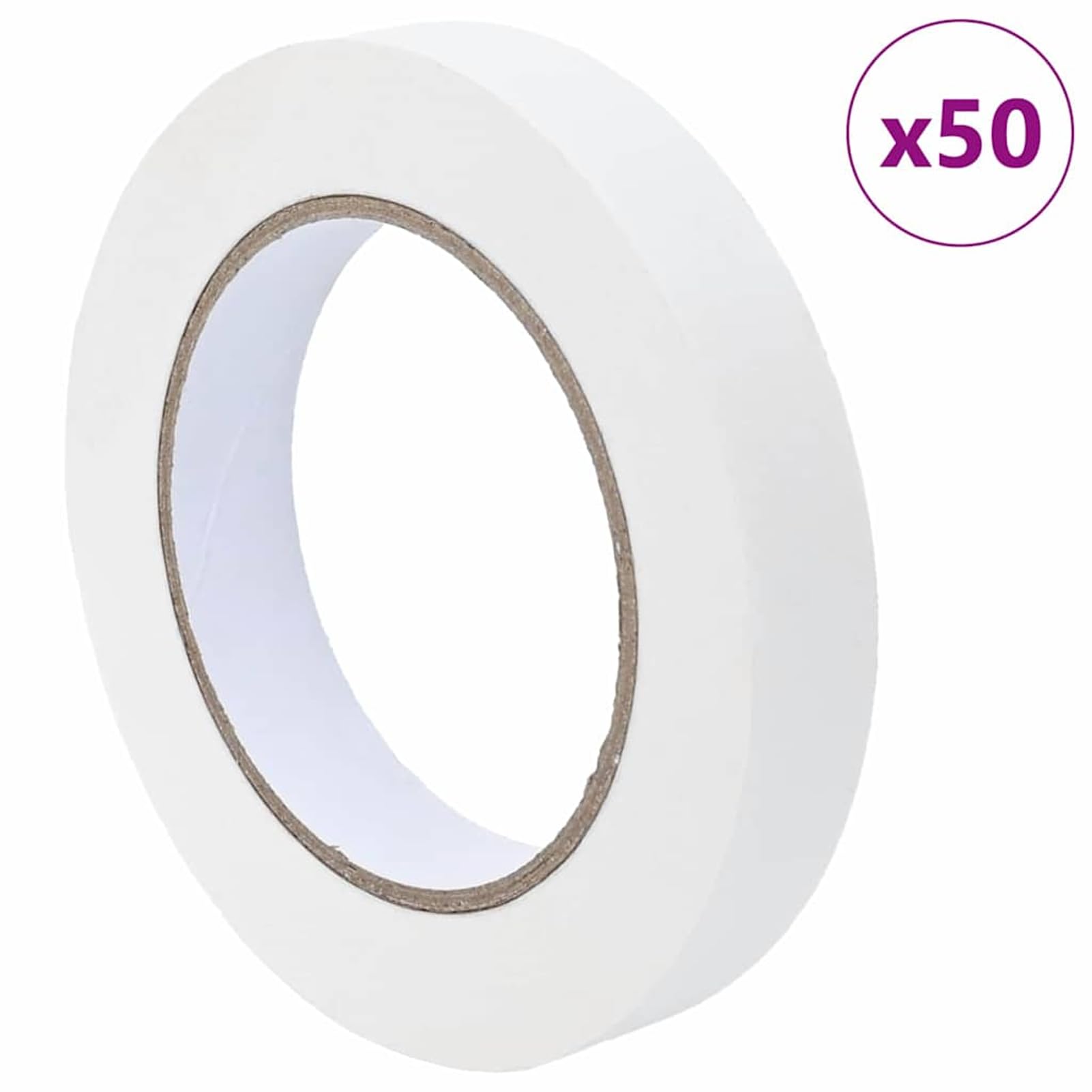 Gecheer Malerklebeband, Papier Klebeband 19mm x 50m weiß, rückstandsfrei abziehbar, für Innen- und Außenanwendung, Malerarbeiten, 50 Stück