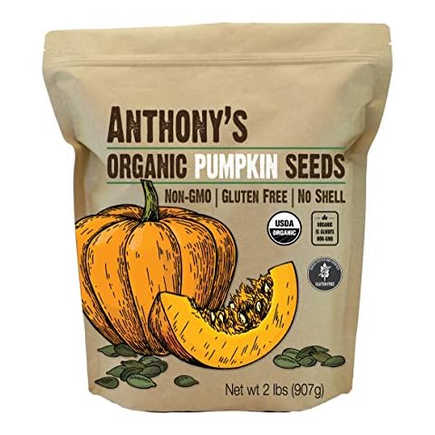 Anthony's Organic Pumpkin Seeds, 2 lb, Gluten Free, Non GMO, No Shell, Unsalted, Raw Cover