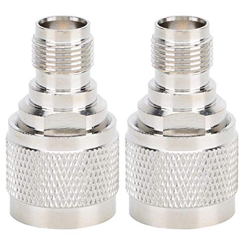 2PCS Conector Adaptador Recto N Macho a Adaptador Hembra TNC