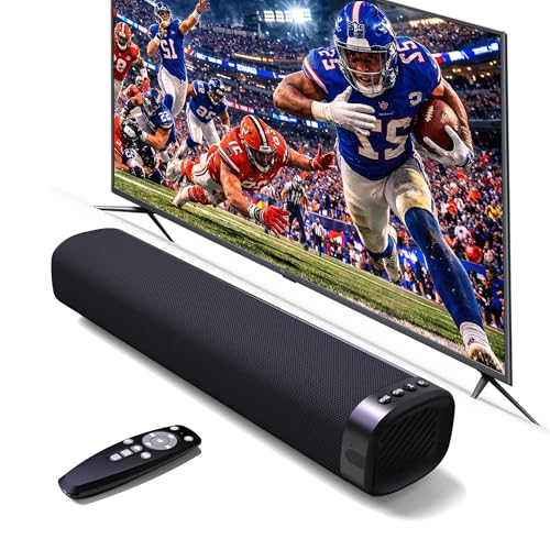 Jierben Sound Bar for Smart TV, Sound Bar, Bluetooth Sound bar, with Optical/AUX/HD ARC, Surround Sound Speakers, Surround Sound System for TV/PC/Gaming/Projectors, Wall Mountable PC Soundbar
