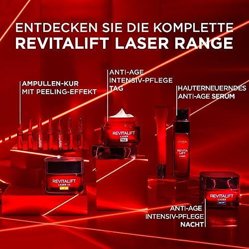 L'Oréal Paris Anti-Aging-Augenpflege mit Dreifachpower für Frauen: für gemilderte Falten, reduzierte Tränensäcke, straffere Haut mit Pro-Retinol, Vitamin C und Hyaluronsäure, RevitaLift Laser, 15ml