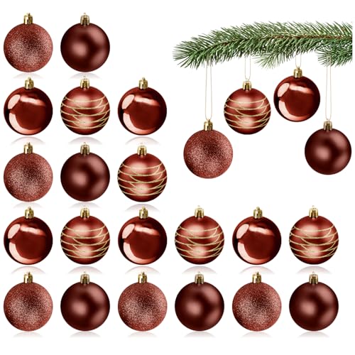com-four® 20x Weihnachtskugeln, Christbaumkugeln bruchsicher aus...