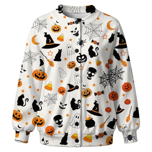 Halloween Sweaters for Women Pumpkin Cardigan Ghost Print Fall Clothes 2026 - image 4