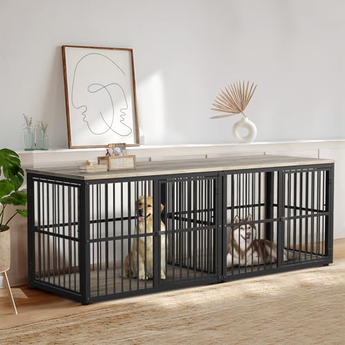 Lyromix-Dog-Crate-Furniture-with-3-DoorsWooden-Dog-Crate-End-Table-Heavy-Duty-Indoor-Puppy-Cage-for-Small-to-Medium-Dogs-Multiple-Units-Can-be-Combined