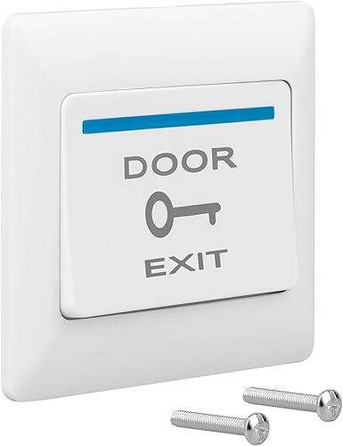 GateNear Botón de puerta fácil para uso en interiores, interruptor de contacto momentáneo de reinicio automático, interruptor de liberación con