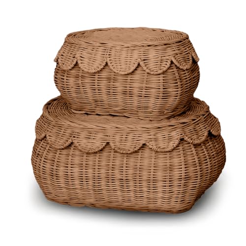BEBE BASK The Original Scalloped Basket Set Of 2 - Small Scallop ...