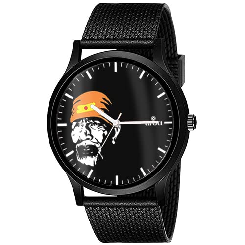 AROA Watch New Watch for Sai Baba Indian God Black Metal Type Rubber Analog Watch Black Dial for Men Stylish Watch for Boys (B0BZPD56H9) Amazon Price History, Amazon Price Tracker