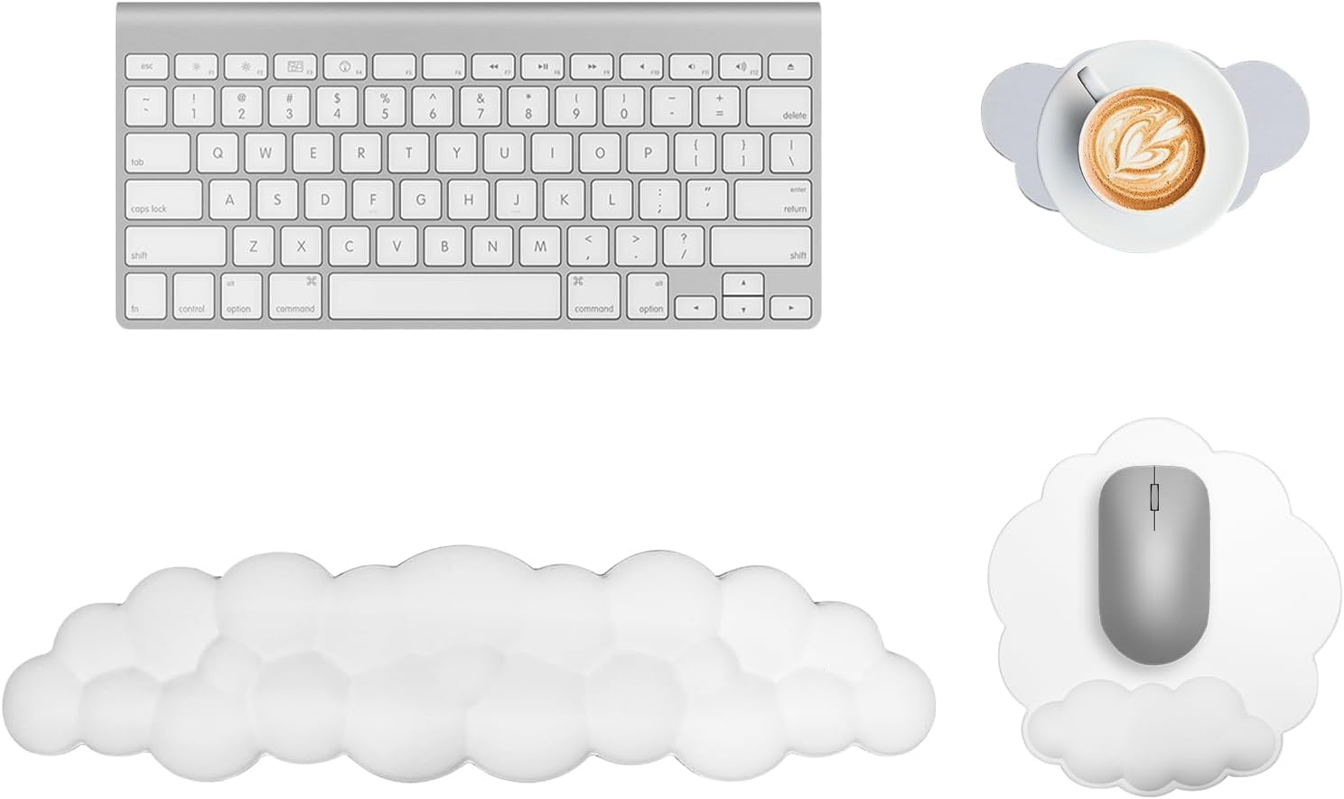 Cloud Mouse Pads, Gaming Mouse Pad,Desk Mat,Exquisite Leather Mouse Pads Wrist Support, Comfortable Memory Foam Wrist Rest for Computer Laptop Mac Gaming Office and Pain Relief(White)