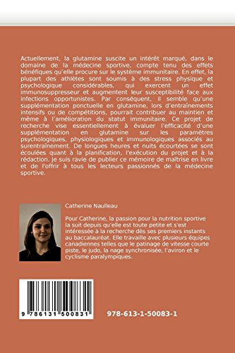 Supplémentation en glutamine et statut immunitaire d''athlètes élites