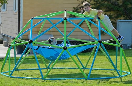 Image of Zupapa10FT Climbing Dome with Hammock, Supports up to 1200lbs Kids Jungle Gym, 10FT Dome Climber with Hammock for Kids 3 to 10 Outdoor Play Equipment