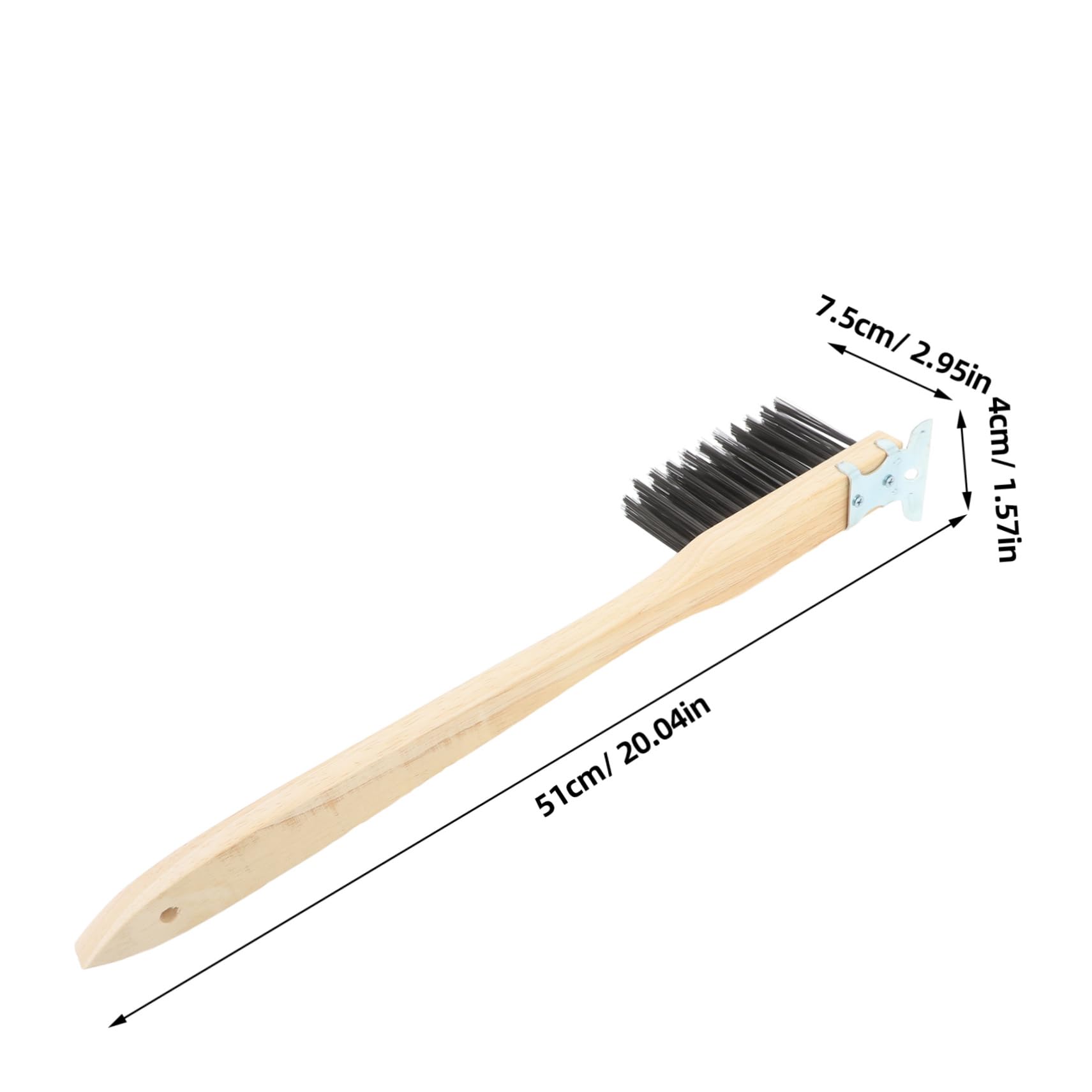 VICASKY Heavy Duty Pizza Stone Brush BBQ Net Brush Wood Handle Scraper for Outdoor Ovens Grills