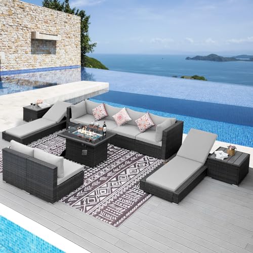 NICESOUL® 11 Piece Luxury Large Patio Furniture Sofa Set