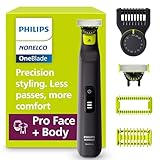 Philips Norelco OneBlade Pro 360 Face + Body, Electric Shaver, Beard Trimmer and Body Groomer, with 360 Blade Technology, 14-Length Precision Comb, Body Kit, Soft Pouch, Model QP6542/70