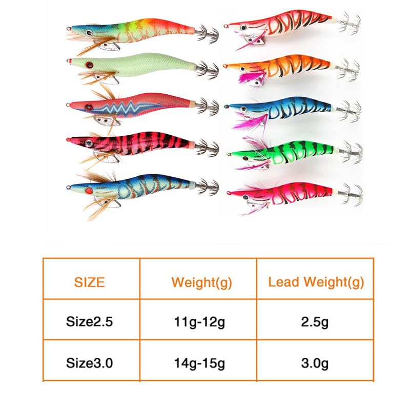 20 Pz/lotto Richiamo di Calamari Maschere di Gamberi Richiamo di Legno Esche Luminose di Polpo Occhi 3D Seppie Esca Artificiale di pesca